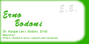 erno bodoni business card