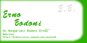 erno bodoni business card